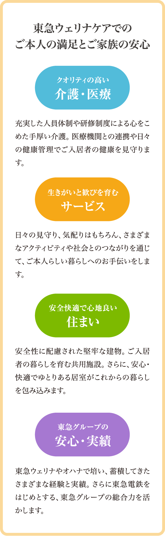 東急ウェリナケアのサービス概念図